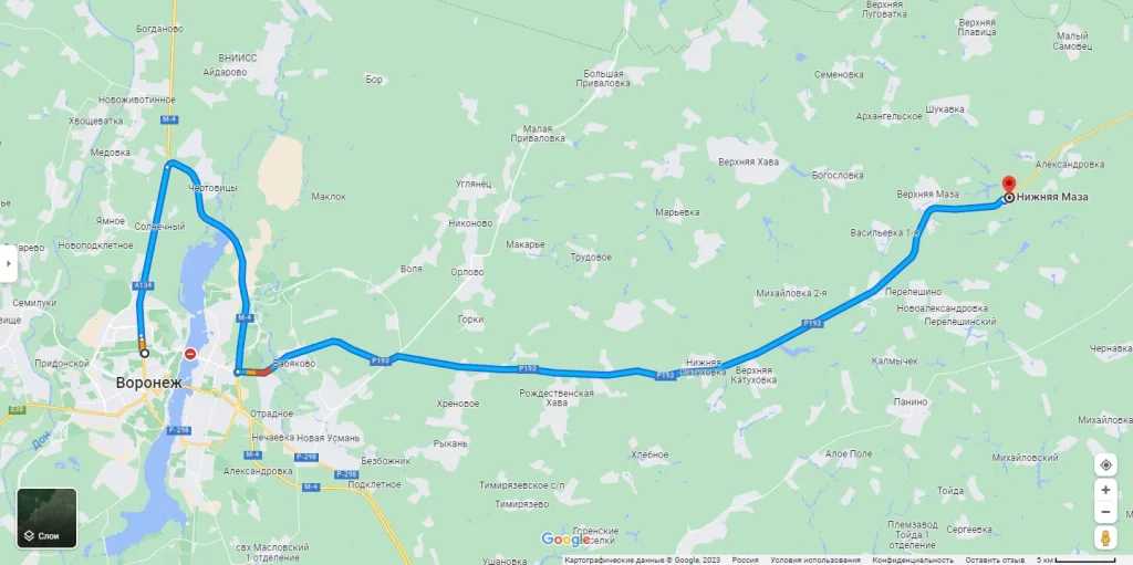 Карта проезда на пруд Змеевский Верхнехавский район Воронежская область